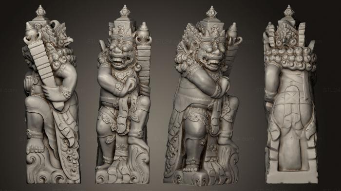 Скульптуры индийские (Балийская статуя 014, STKI_0091) 3D модель для ЧПУ станка